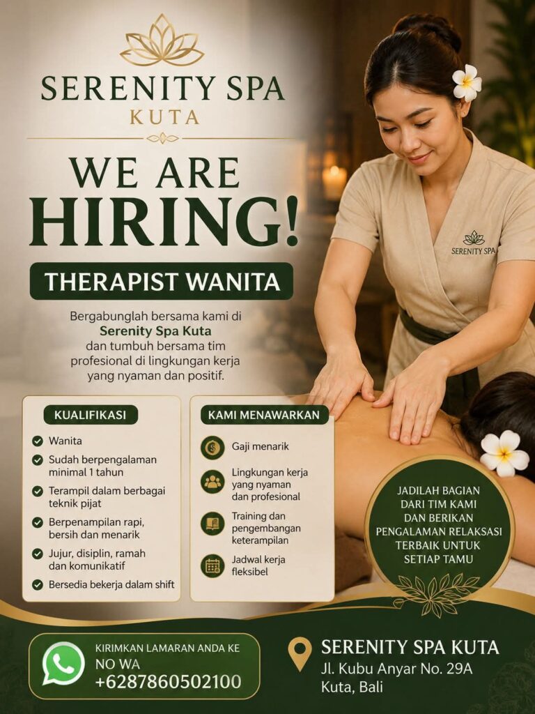 lowongan spa therapist