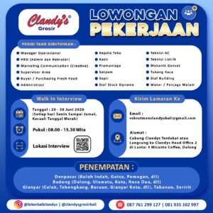 lowongan clandys bulan juni 2026