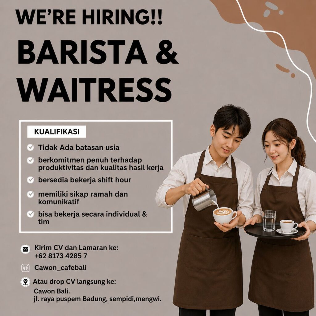 lowongan barista dan waitress