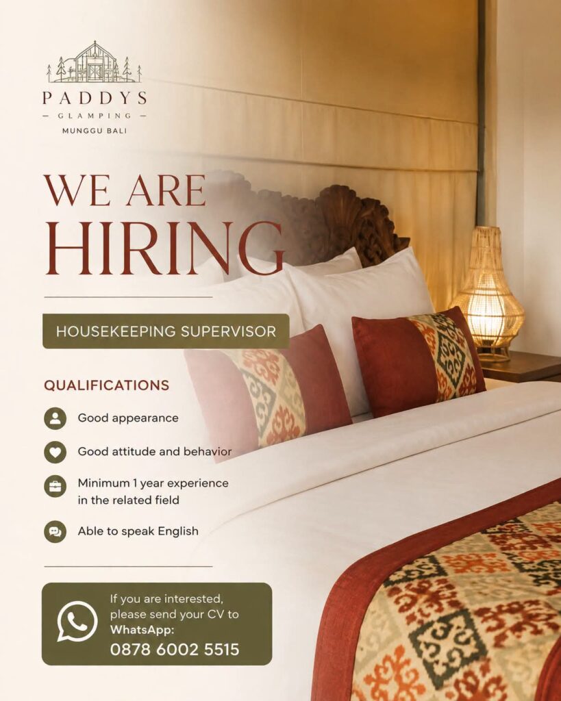 lowonga housekeeping supervisor